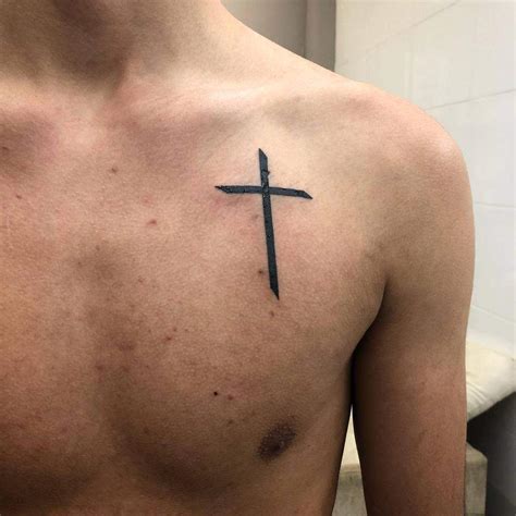 men's cross tattoos on chest